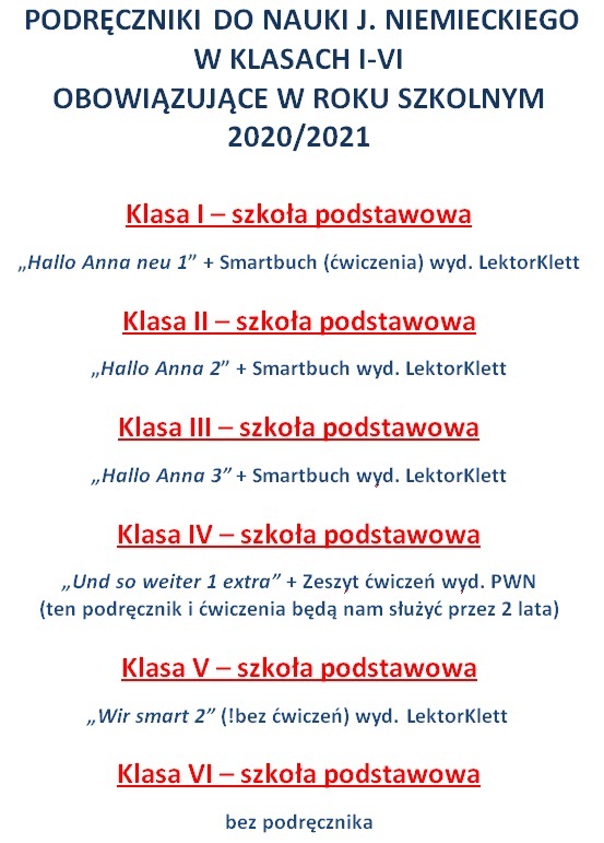 nowe podreczniki j niem 2020 21