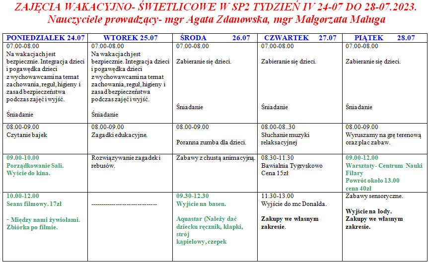 wakacje swietlica tydzien sk 2023